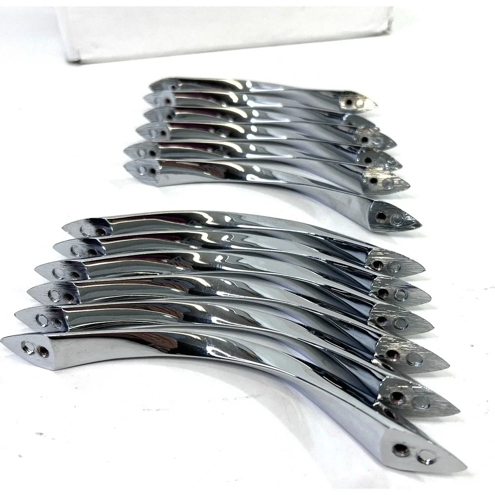 12 Pack Brushed Nickel Cabinet Pulls 5 Inch Arch Twisted Silver Drawer Handles